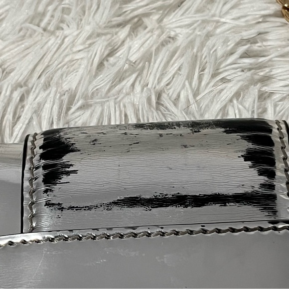 Stella McCartney Silver Metallic Gold Hardware Crossbody Bag Salma Hayek - Picture 6 of 16